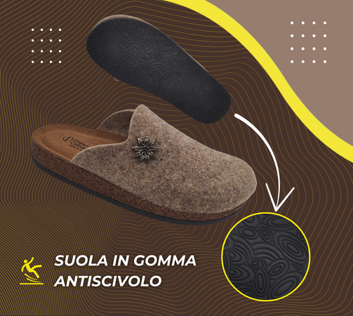 Originali Zoccoli Alpini, Ciabatte Uomo e Donna Invernali, Calde Sabot Tirolesi in Lana Cotta, 100% Made in Italy
