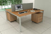 Scrivania con fianchi metallici a sezione quadrata 40x40 per ufficio cm. 120/160/180x80x72,5h