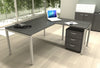 Scrivania con fianchi metallici a sezione quadrata 40x40 per ufficio cm. 120/160/180x80x72,5h