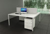 Scrivania con fianchi metallici a sezione quadrata 40x40 per ufficio cm. 120/160/180x80x72,5h