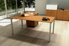Scrivania con fianchi metallici a sezione quadrata 40x40 per ufficio cm. 120/160/180x80x72,5h