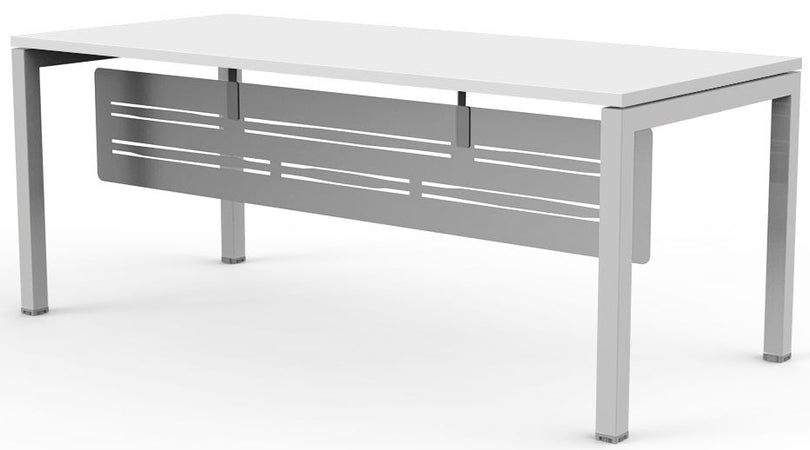 Scrivania con fianchi metallici a sezione quadrata 40x40 per ufficio cm. 120/160/180x80x72,5h