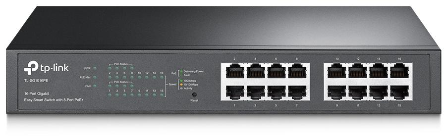 Switch 16 Porte Gbit 8 PoE 110W rack TP-Link TL-SG1016PE