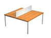 Scrivania con fianchi 40x40 con pannello divisorio e due postazioni lavoro cm. 140/160/180x164x72,5h
