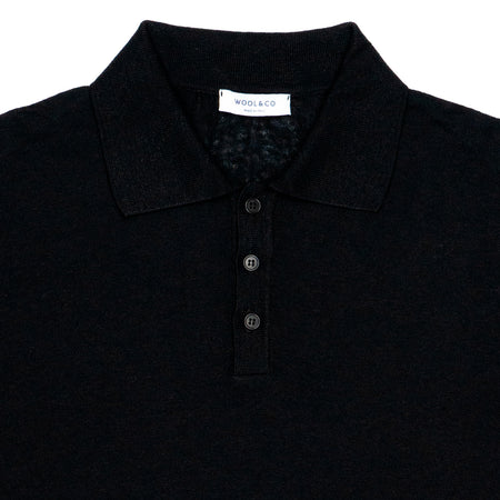 WOOL &amp; CO Polo Lino Black MM da uomo