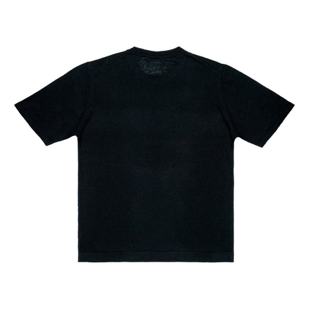 WOOL & CO T-shirt Paricollo Lino Nero MM da uomo