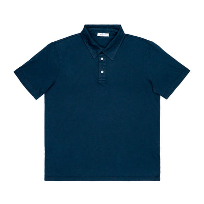 WOOL & CO Polo Jersey Cotone Blu MM da uomo