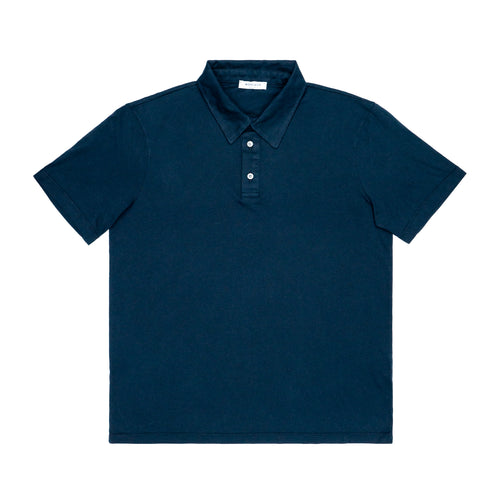 WOOL & CO Polo Jersey Cotone Blu MM da uomo