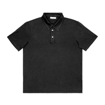 WOOL & CO Polo Jersey Cotone Nero MM da uomo
