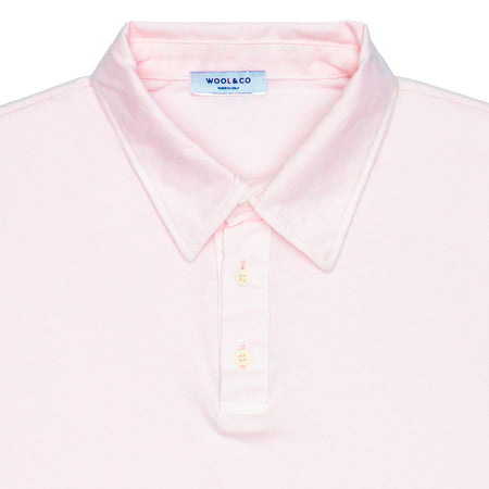 WOOL &amp; CO Polo Jersey Cotone Pallido MM da uomo