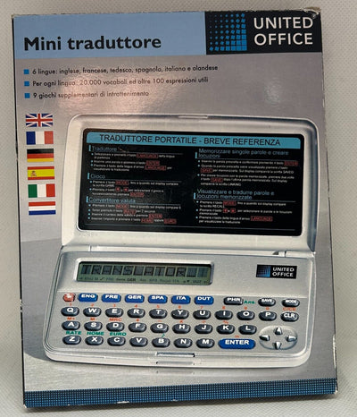 Mini traduttore portatile United Office 6 lingue 20.000 vocaboli per ogni lingu