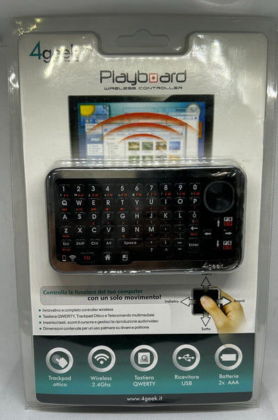 4GEEK Playboard Wireless Controller Tastiera qwerty trackpad ottico telecomando