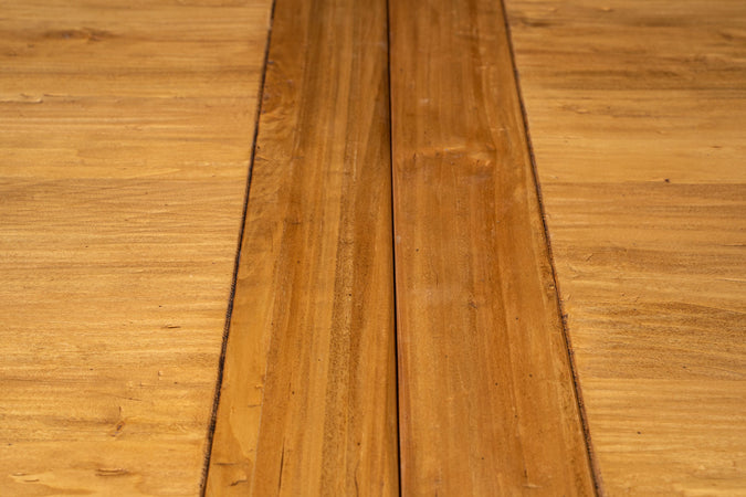 Biscottini Tavolo Country allungabile in legno massello di tiglio struttura grigio anticato piano naturale Made in Italy