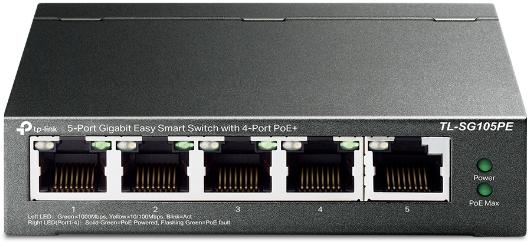 Switch 5 port Gigabit con 4-Port PoE+ TP-Link TL-SG105PE
