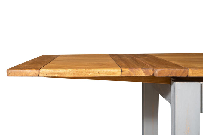 Biscottini Tavolo Country allungabile in legno massello di tiglio struttura grigio anticato piano naturale Made in Italy