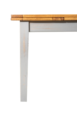 Biscottini Tavolo Country allungabile in legno massello di tiglio struttura grigio anticato piano naturale Made in Italy