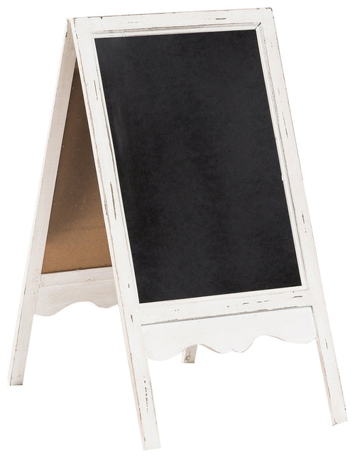 Biscottini Lavagna da terra bifacciale con cornice in legno finitura bianca anticata L50xPR6xH95 cm