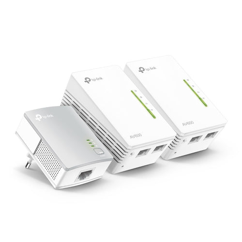 Kit powerline AV600 WiFi 300Mbps 2 Porte LAN (3 Pezzi)