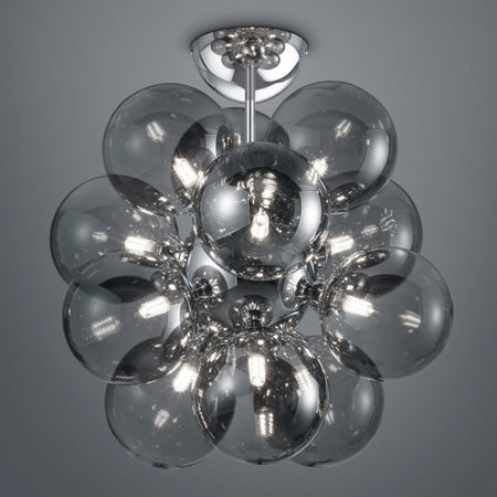 Plafoniera Trio Lighting ALICIA G9 LED 45CM vetro fumè lampada soffitto moderna multiluce sfere interno