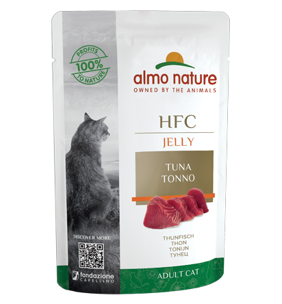 Almo Nature Bustina HFC Jelly gusto Tonno e Pollo per Gatti Adulti 55gr