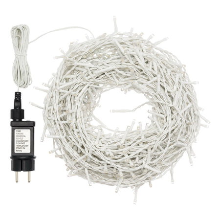 Tenda luminosa con led a luce bianca con cavo bianco decorazione per esterno