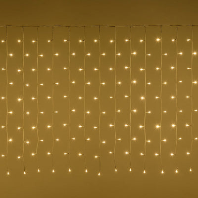 Tenda luminosa con led a luce bianca con cavo bianco decorazione per esterno