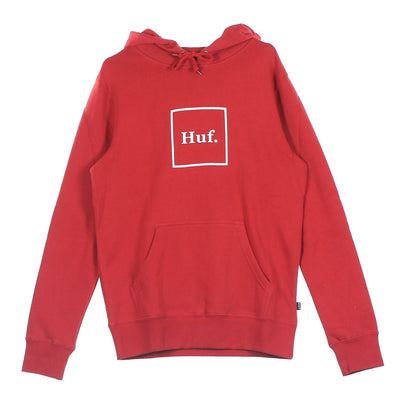 HUF Felpa Cappuccio Uomo Box Logo Red da uomo