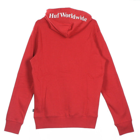 HUF Felpa Cappuccio Uomo Box Logo Red da uomo