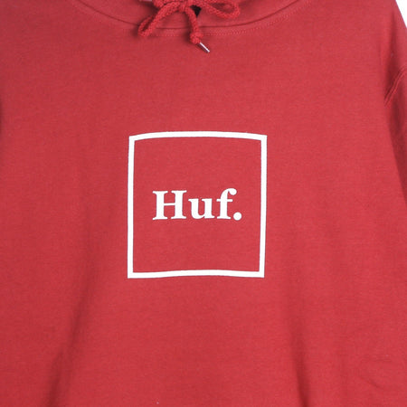 HUF Felpa Cappuccio Uomo Box Logo Red da uomo
