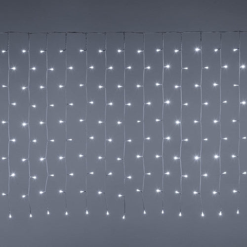 Tenda luminosa con led a luce bianca con cavo bianco decorazione per esterno