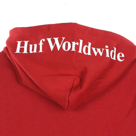 HUF Felpa Cappuccio Uomo Box Logo Red da uomo