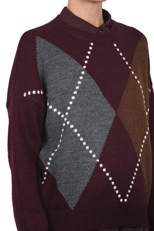 LA FEMME BLANCHE La Femme Blanche - Maglia - 461548 - Bordeaux/Grigio da donna