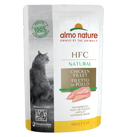 Almo Nature Bustina HFC Natural gusto filetto di Pollo per Gatti Adulti 55gr