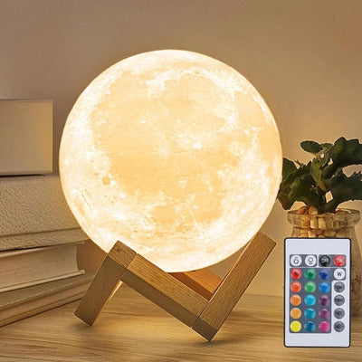 Lampada 3D a forma di luna 16 colori 12cm, luce notturna per bambini regalo