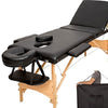 Lettino Pieghevole e Portatile per Massaggi Estetica SPA 3 Zone in Legno Nero