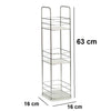 Scaffale da Bagno Porta Tutto in Acciaio 16x16 H 63cm Porta Accessori Doccia Vasca