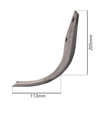 Zappa fresa sx 200x115mm con foro 12,5mm