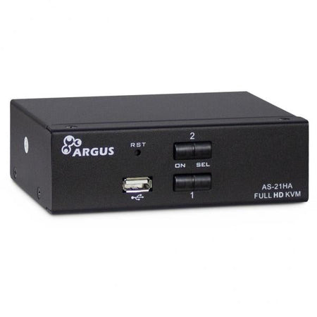 Inter-Tech AS-21HA HDMI switch per keyboard-video-mouse [kvm] Nero (Argus KVM AS-21HA - KVM / audio-switch)