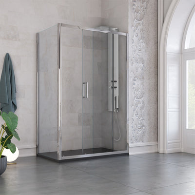 Colonna Doccia Cromata Inox Lucido Idromassaggio Spa | Flat