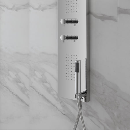 Colonna Doccia Cromata Inox Lucido Idromassaggio Spa | Flat