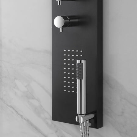 Colonna Doccia Cromata Nera Idromassaggio Spa | Flat