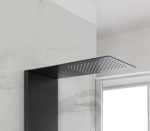 Colonna Doccia Cromata Nera Idromassaggio Spa | Flat
