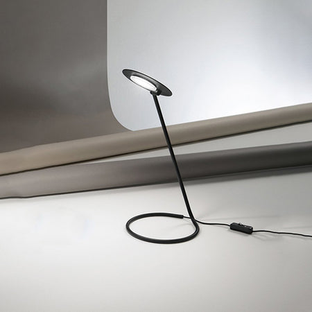 Lampada Da Scrivania In Metallo Moderna Miniarc Nero Led Diffusore Regolabile