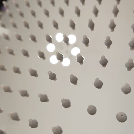 Saliscendi con soffione 20x20 e doccetta in ottone cromato | Duge