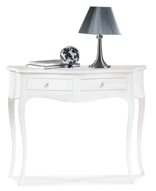 MOBILI 2G - CONSOLLE 2 CASSETTI LEGNO BIANCO OPACO L.100 P.38 H.78 (1435)