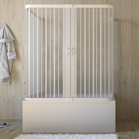 Box doccia Sopra vasca in pvc su tre lati apertura centrale