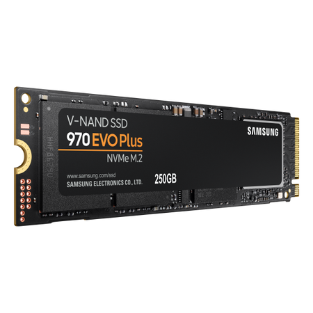 Hard disk SSD Samsung SSD EVO 970 Evo Plus NVMe M.2 - 250 Gb - Slot M.2 - Stato Solido - Lettura 3.500 MB/S, Scrittura 2.300 MB/S