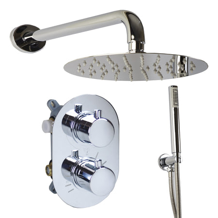 Set doccia incasso soffione tondo, Miscelatore Termostatico, Doccetta | Isola