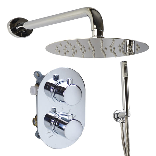 Set doccia incasso soffione tondo, Miscelatore Termostatico, Doccetta | Isola