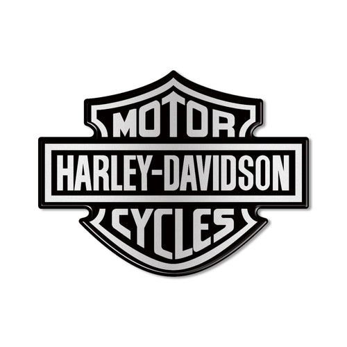 ADESIVO 3D STEMMA LOGO SERBATOIO compatibile MOTO HARLEY DAVIDSON 95x70 Argento